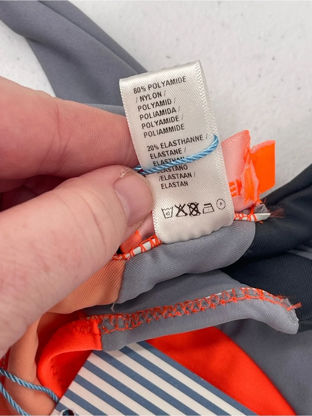 Les Canebiers NWT orange gray bikini bottom